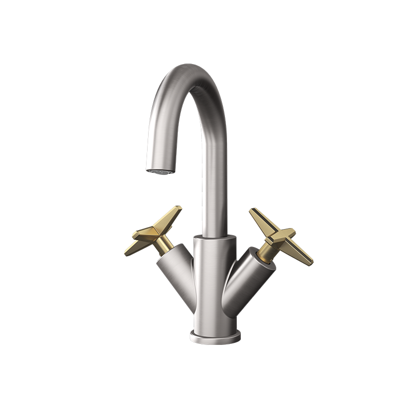 Rubi Lexa Single Hole Lav. Faucet Without Drain Stainless Steel / Brushed Gold - RLX11WDIXOR