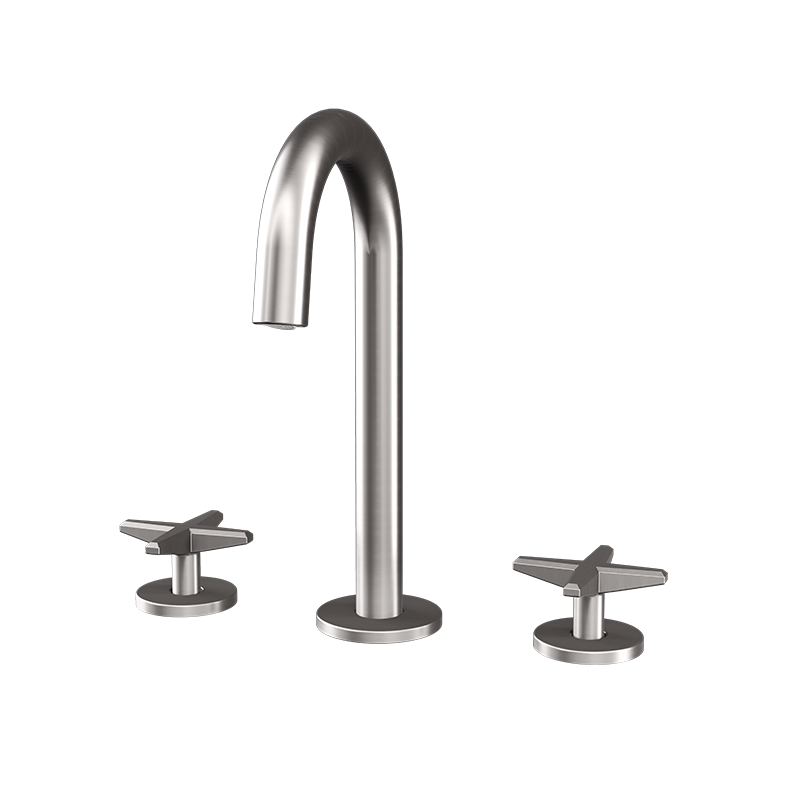 Rubi Lexa Widespread Lav. Faucet With Push Drain Stainless Steel - RLX18IX
