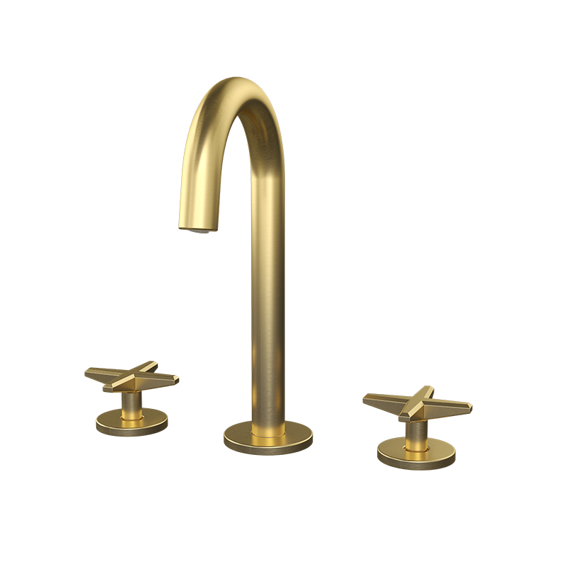 Rubi Lexa Widespread Lav. Faucet With Push Drain Brushed Gold - RLX18OR