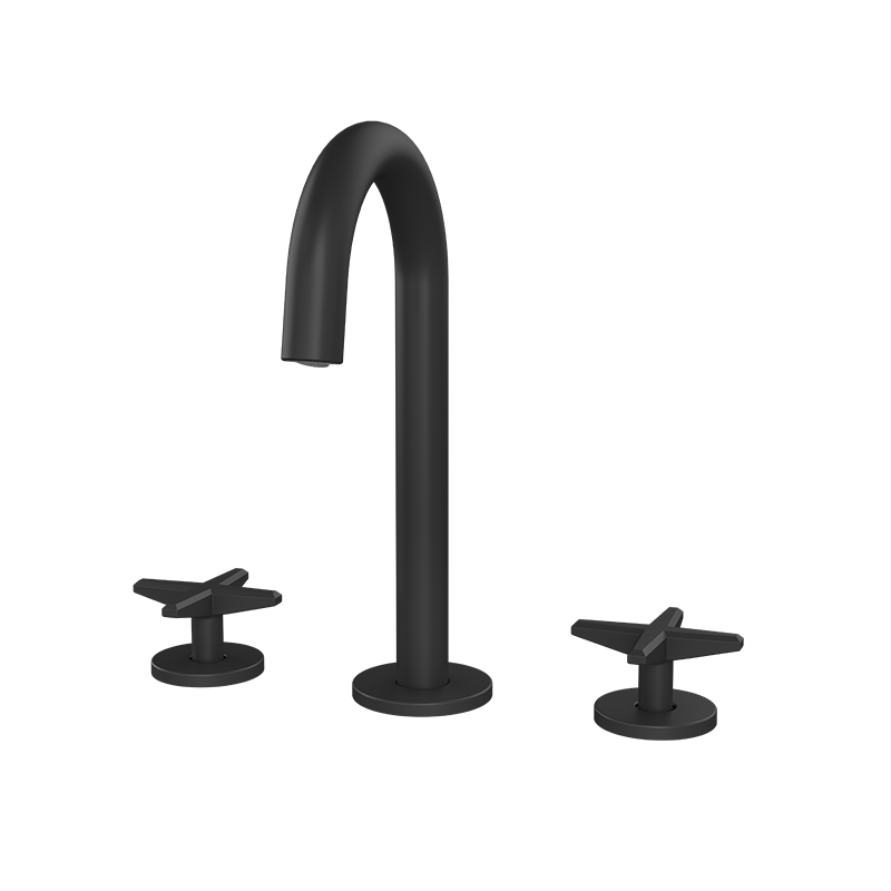 Rubi Lexa Widespread Lav. Faucet Without Drain Matte Black - RLX18WDBK