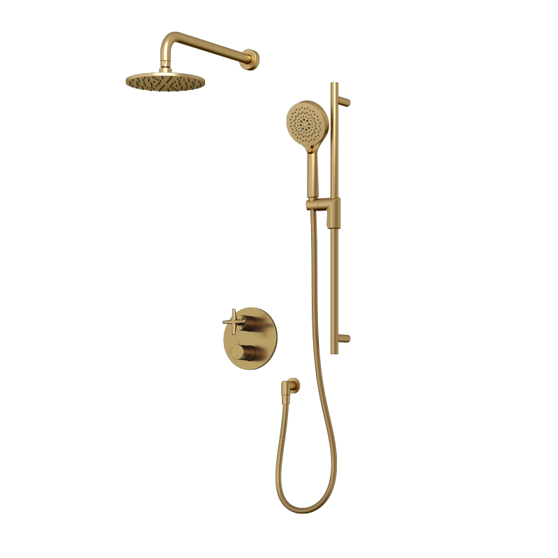 Rubi Lexa Thermostatic Two Function Shower System Brushed Gold - RLX821OR