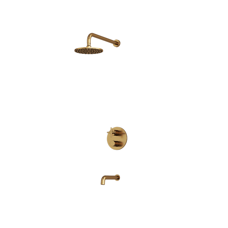Rubi Lexa Thermostatic Shower and Tub System Brushed Gold - RLX831-1OR