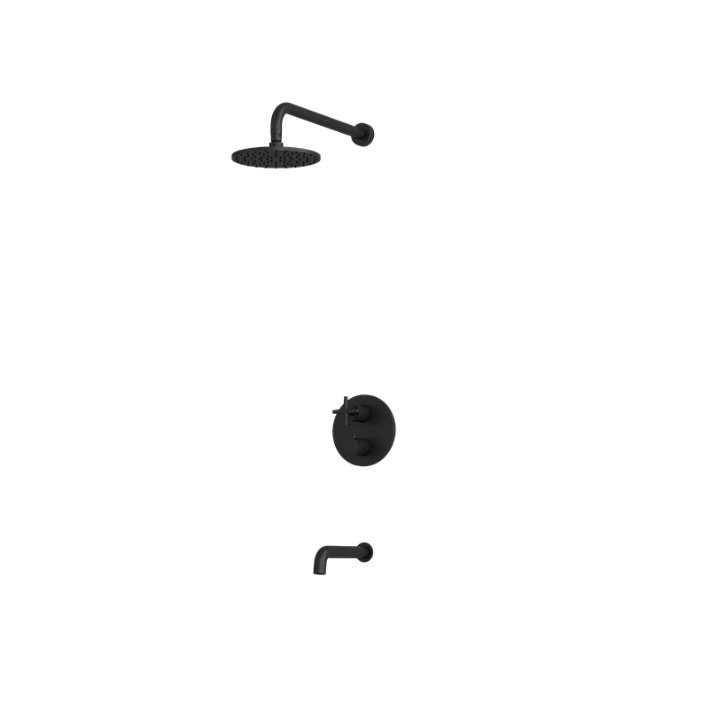 Rubi Lexa Thermostatic Shower and Tub System Matte Black - RLX831-1BK