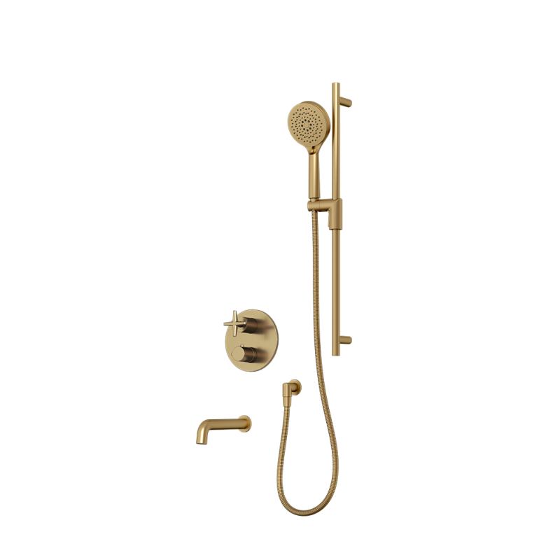 Rubi Lexa Thermostatic Shower and Tub System Brushed Gold - RLX832OR