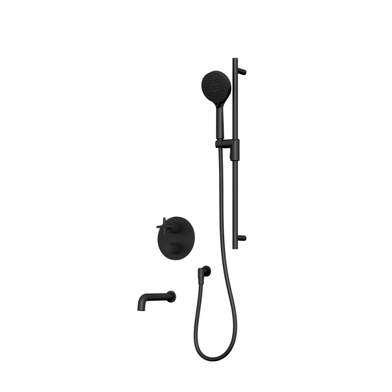 Rubi Lexa Thermostatic Shower and Tub System Matte Black - RLX832BK