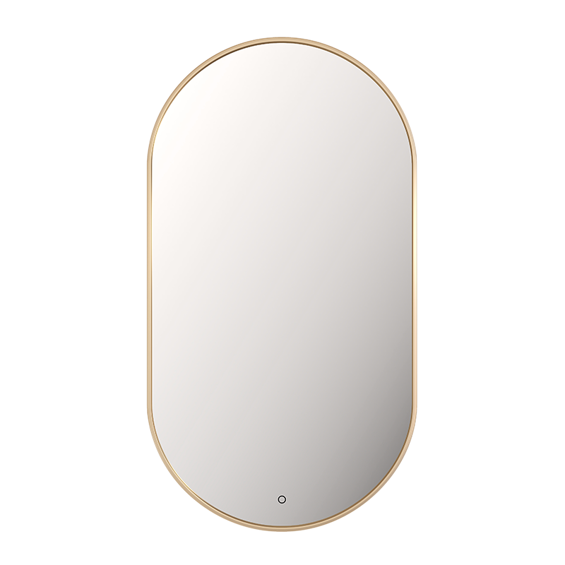 Rubi MIRO Framed LED Mirror 20" X 35" Backlit Oval Gold - RMI4889BOR