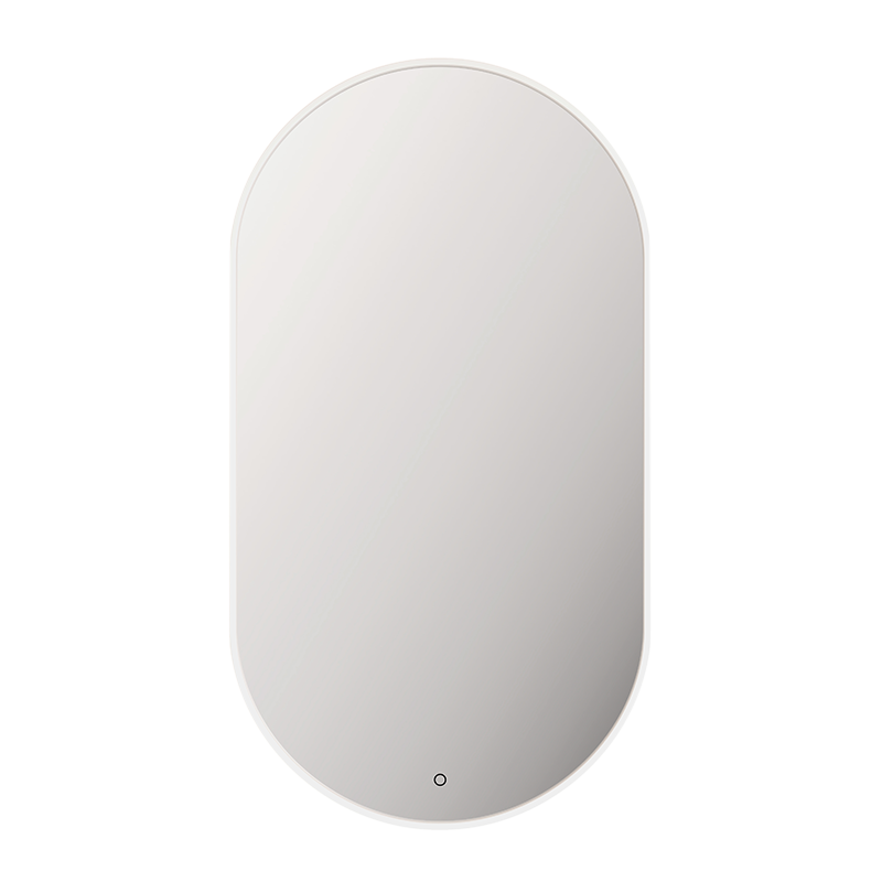 Rubi MIRO Framed LED Mirror 20" X 35" Backlit Oval White - RMI4889BWH
