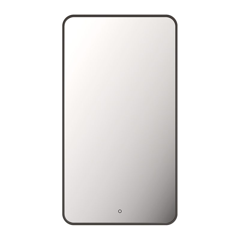 Rubi MIRO Framed LED Mirror Antifog 20" X 35" Backlit Rectangular Matte Black - RMI4889RBABK