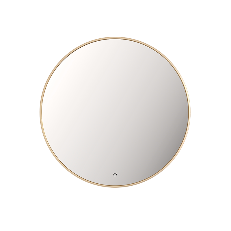 Rubi MIRO Framed LED Mirror Antifog 26" X 26" Backlit Round Gold - RMI66BAOR