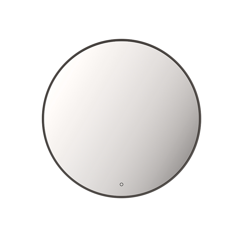 Rubi MIRO Framed LED Mirror Antifog 26" X 26" Backlit Round Matte Black - RMI66BABK
