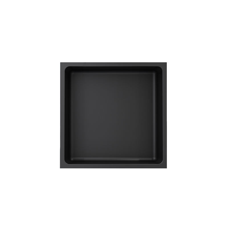 Rubi Nikia Recessed Niche 12" X 12" Radius Corners Matte Black Finish - RNK12R-BK