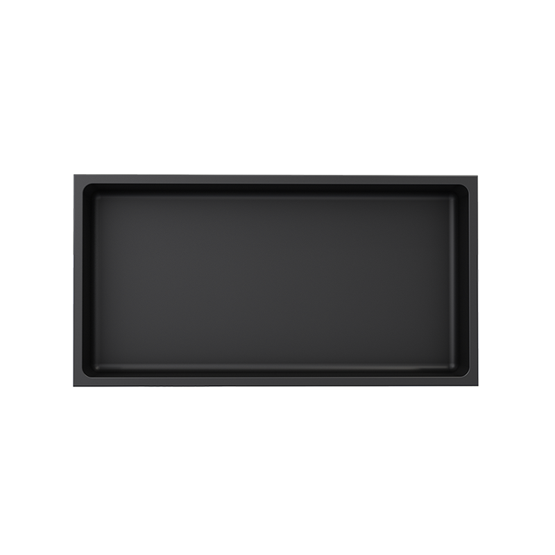Rubi Nikia Recessed Niche 12" X 24" Radius Corners Matte Black Finish - RNK24R-BK