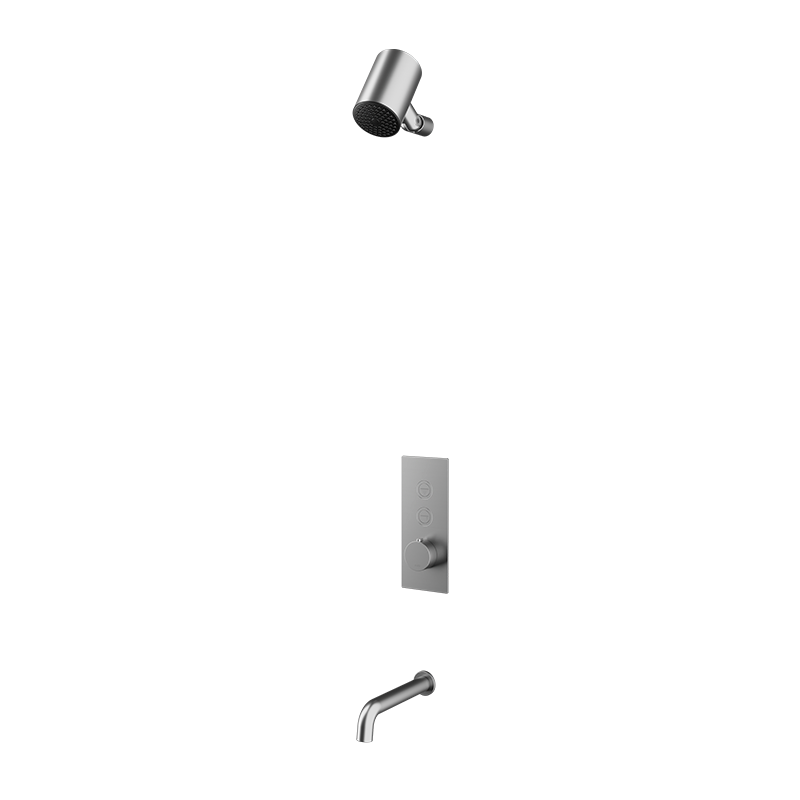 Rubi ON Thermostatic Shower and Tub System Stainless Steel - RON831IX