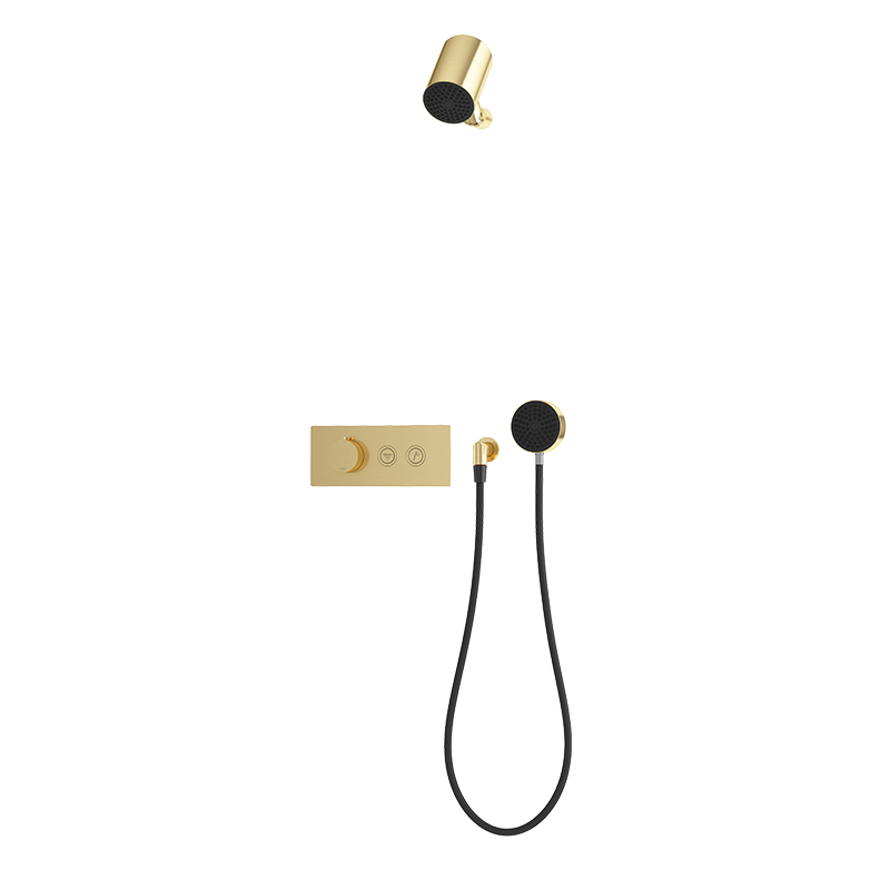 Rubi ON Thermostatic Two Function Shower System Brushed Gold - RON851OR