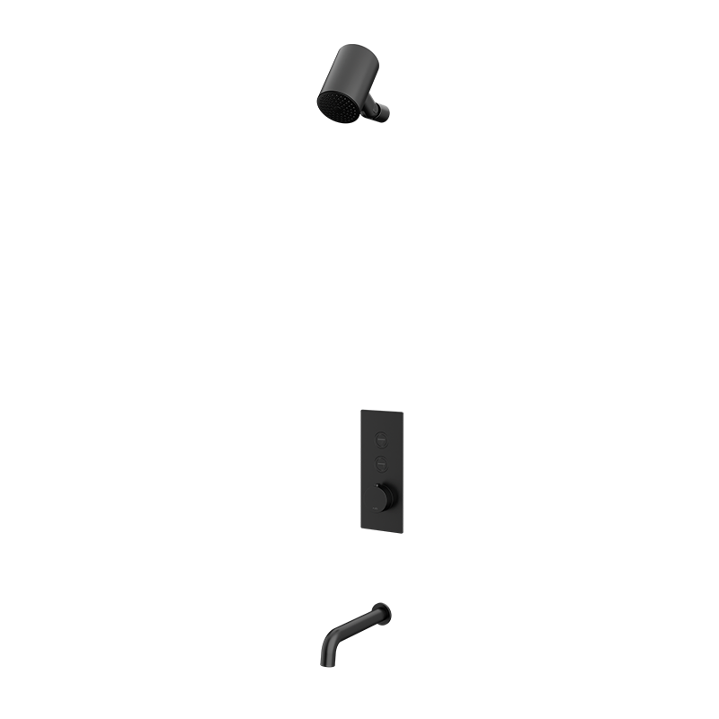 Rubi ON Thermostatic Shower and Tub System Matte Black - RON831BK