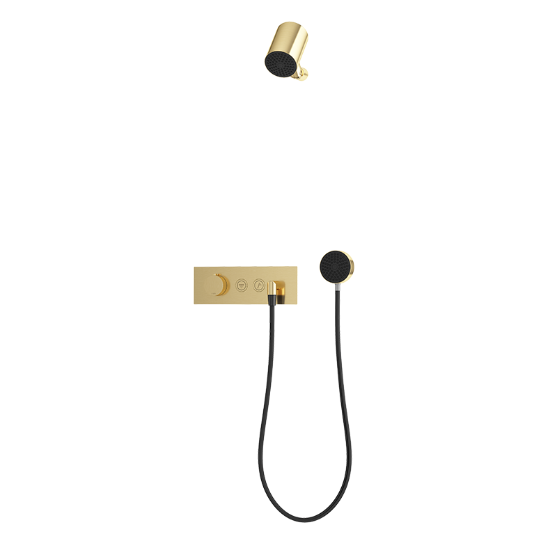 Rubi ON Thermostatic Two Function Shower System Brushed Gold - RON852OR