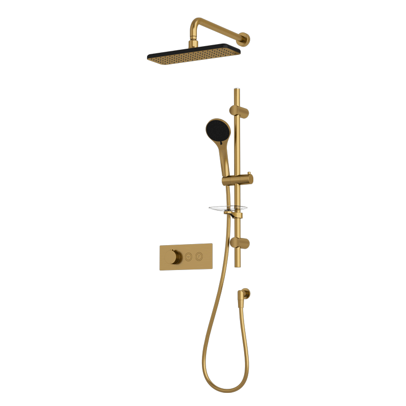 Rubi ON Thermostatic Two Function Shower System Brushed Gold - RON854OR