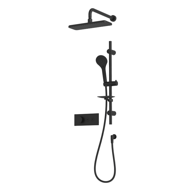 Rubi ON Thermostatic Two Function Shower System Matte Black - RON854BK