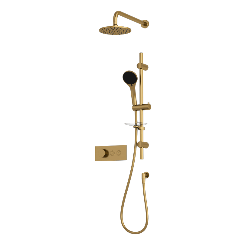 Rubi ON Thermostatic Two Function Shower System Brushed Gold - RON855OR