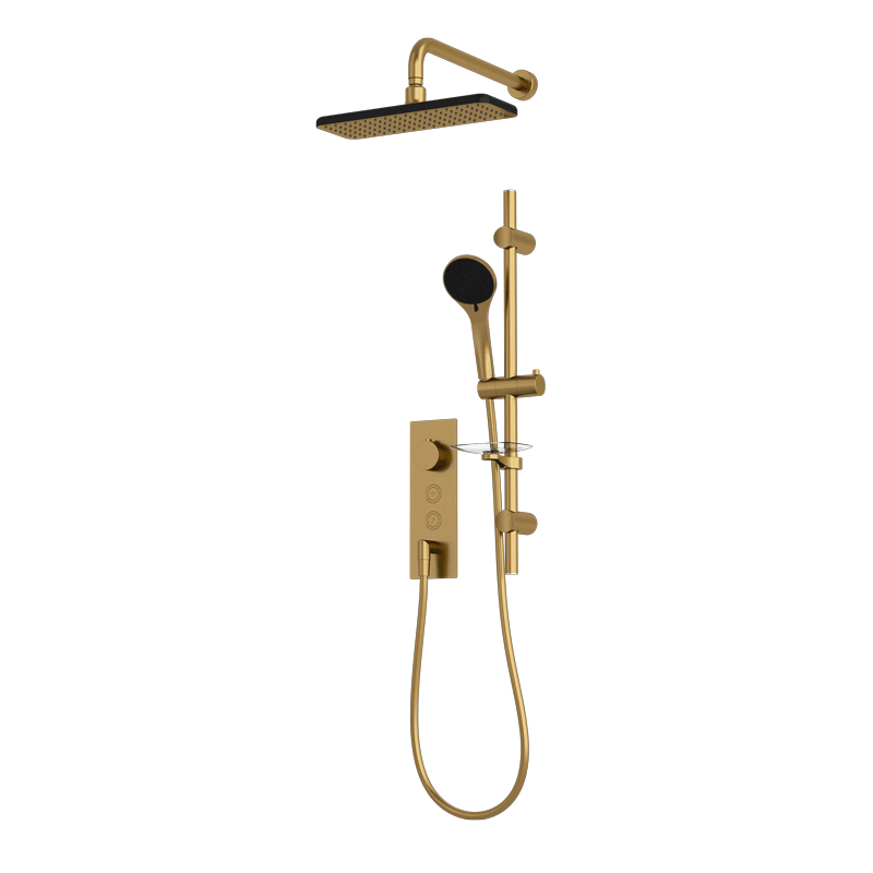 Rubi ON Thermostatic Two Function Shower System Brushed Gold - RON856OR