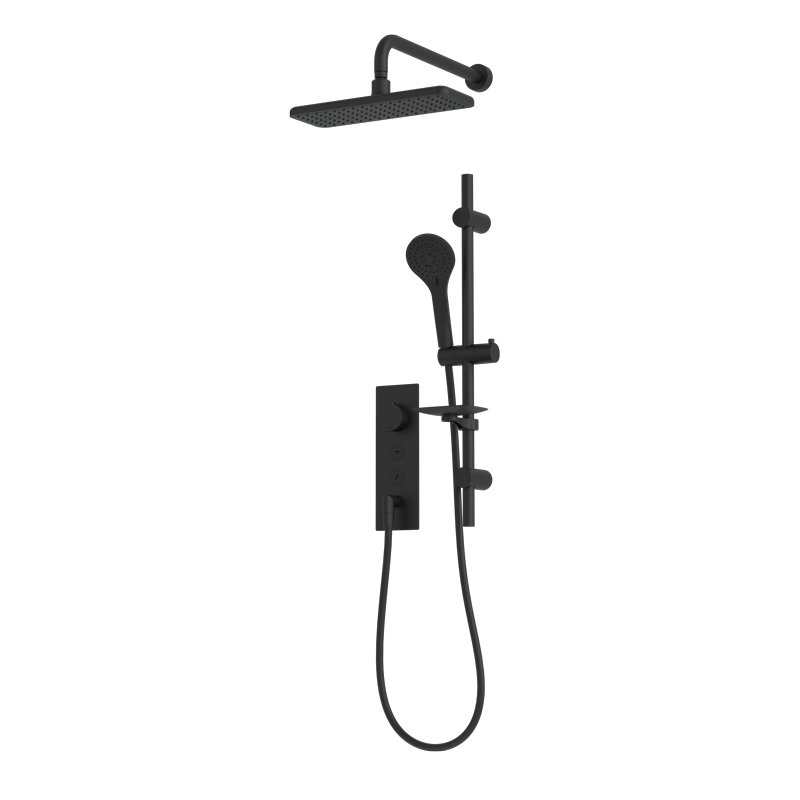 Rubi ON Thermostatic Two Function Shower System Matte Black - RON856BK