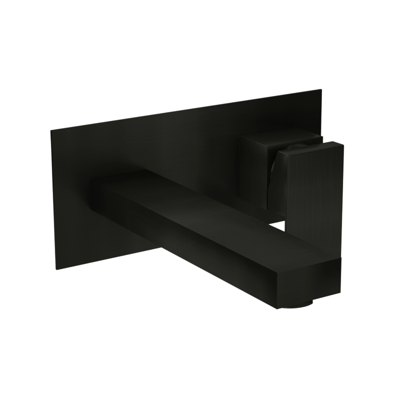 Rubi Quatro Wall Mount Lav. Faucet With Push Drain Matte Black - RQT17BK