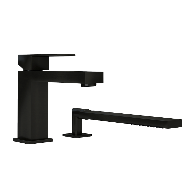 Rubi Quatro Deck Mount Tub Faucet Matte Black - RQT22DBK