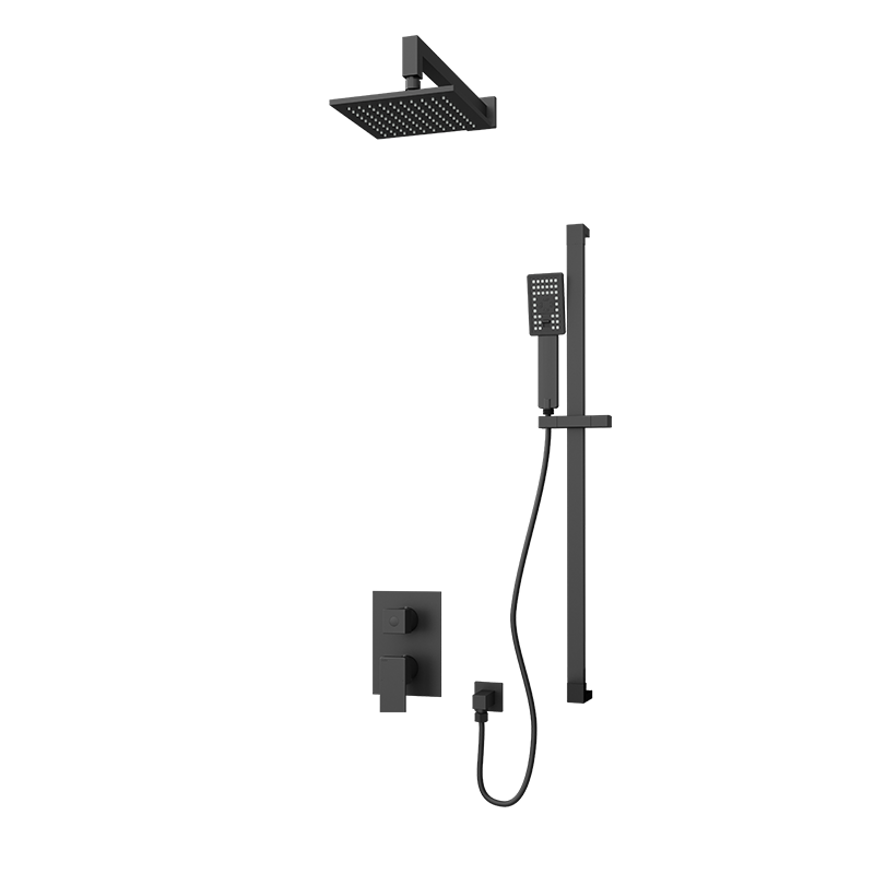 Rubi Quatro Pressure Balance Two Function Shower System Matte Black - RQT715-1BK