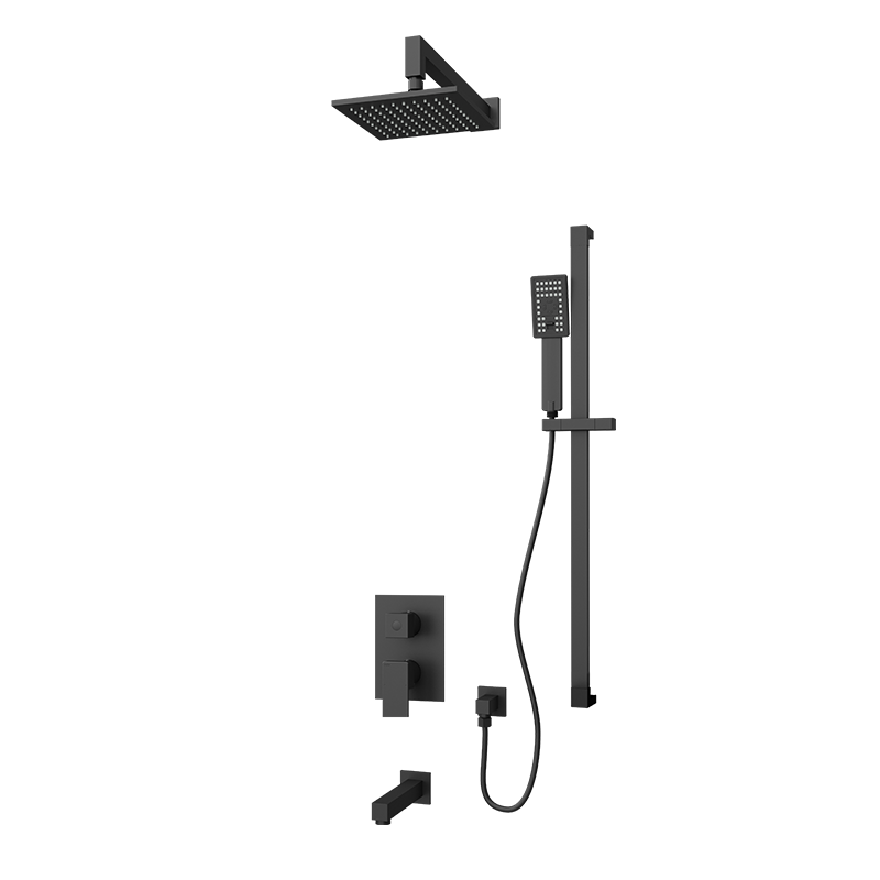 Rubi Quatro Pressure Balance Shower and Tub System Matte Black - RQT717BK