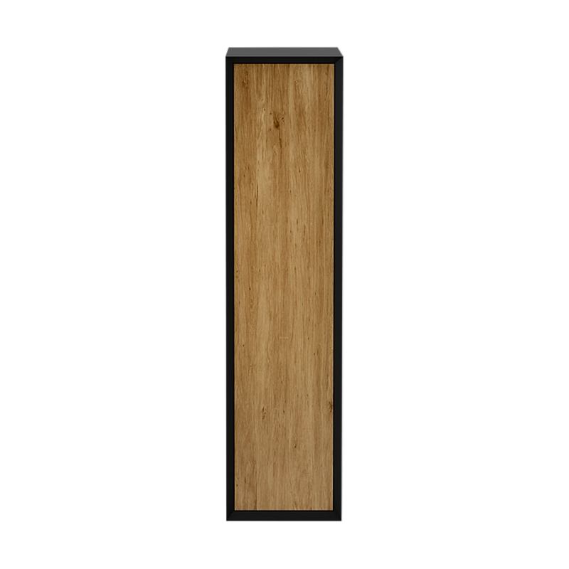 Rubi Marea 16" Wall Hung Reversible Linen Cabinet Matte Black & Oak – RTO400LMBKO