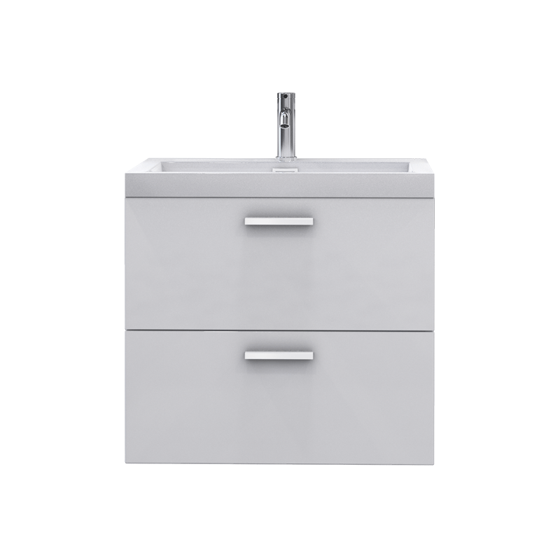 Rubi Arto 23" Wall Hung Vanity w. Integrated 2" Slim Sink Gloss White – RTO580SK2BL