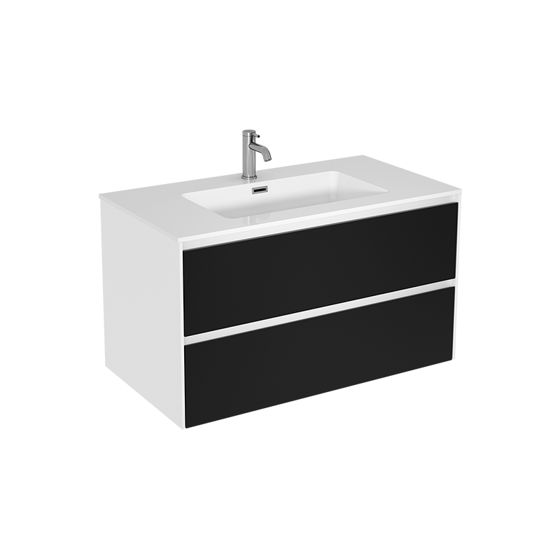 Rubi Aria 36" Wall Hung Vanity w. Integrated Sink Matte Black – RTO8942KMBK