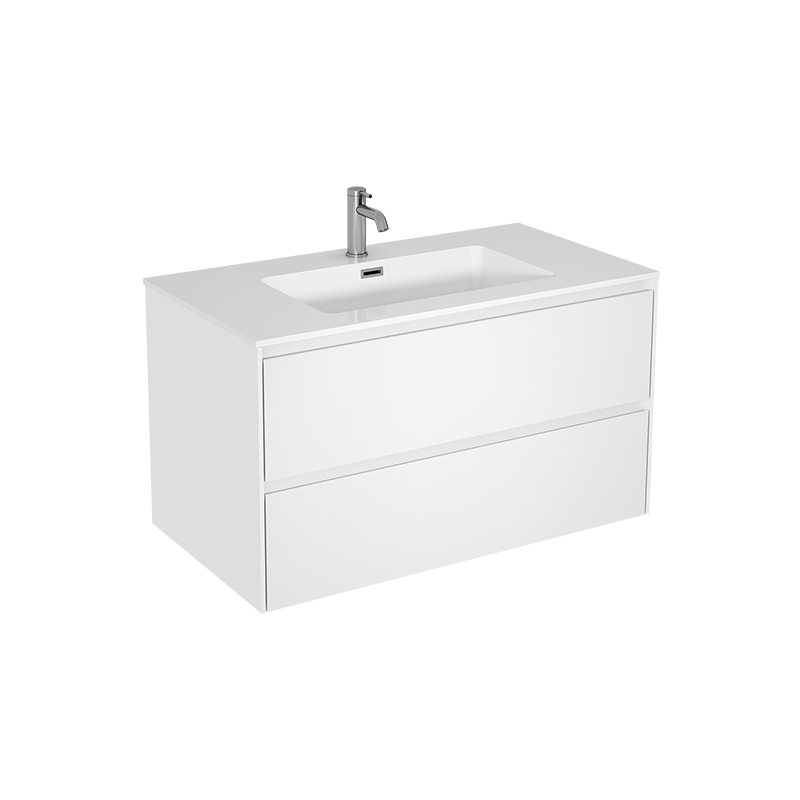 Rubi Aria 36" Wall Hung Vanity w. Integrated Sink Matte White – RTO8942KMBL