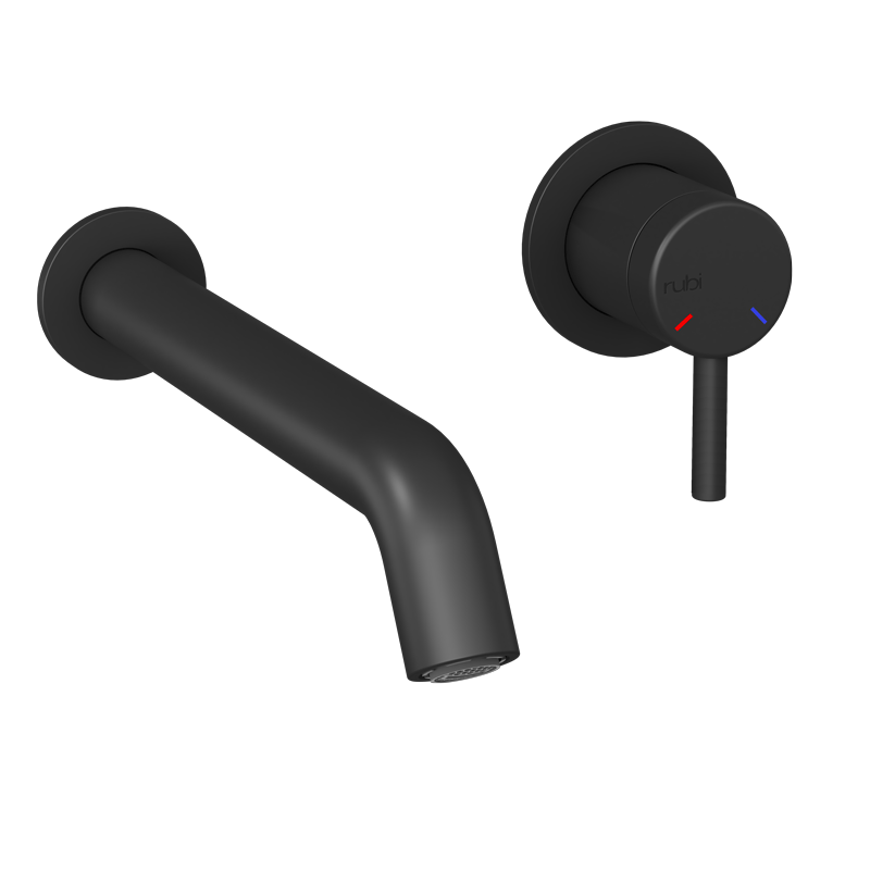 Rubi Vertigo Wall Mount Lav. Faucet Without Drain Matte Black - RVT17RWDBK