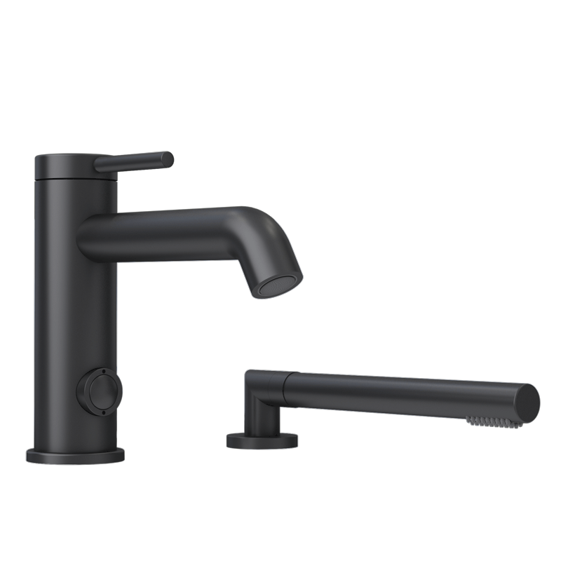 Rubi Vertigo Deck Mount Tub Faucet Matte Black - RVT22DBK