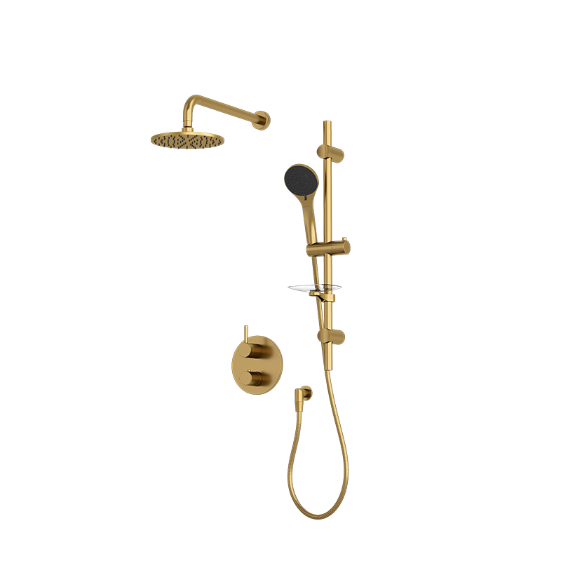 Rubi Vertigo Thermostatic Two Function Shower System Brushed Gold - RVT811BOR