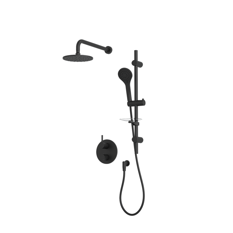 Rubi Vertigo Thermostatic Two Function Shower System Matte Black - RVT811BBK