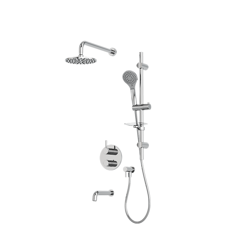 Rubi Vertigo Thermostatic Shower and Tub System Chrome - RVT813B-1CC