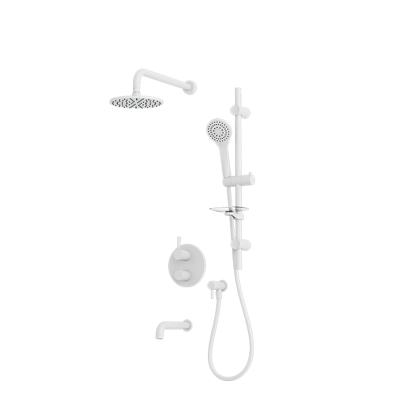 Rubi Vertigo Thermostatic Shower and Tub System White - RVT813B-1WH
