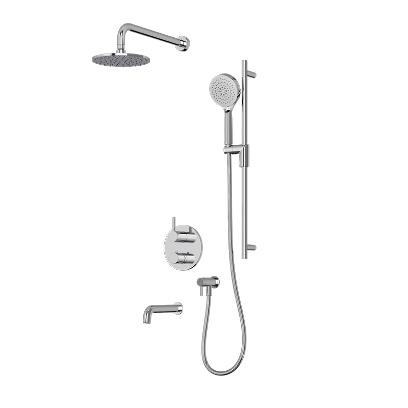 Rubi Vertigo Thermostatic Shower and Tub System Chrome - RVT823CC