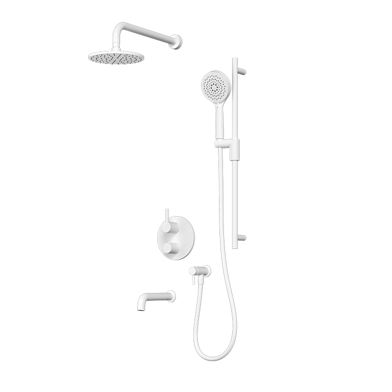 Rubi Vertigo Thermostatic Shower and Tub System White - RVT823-1WH