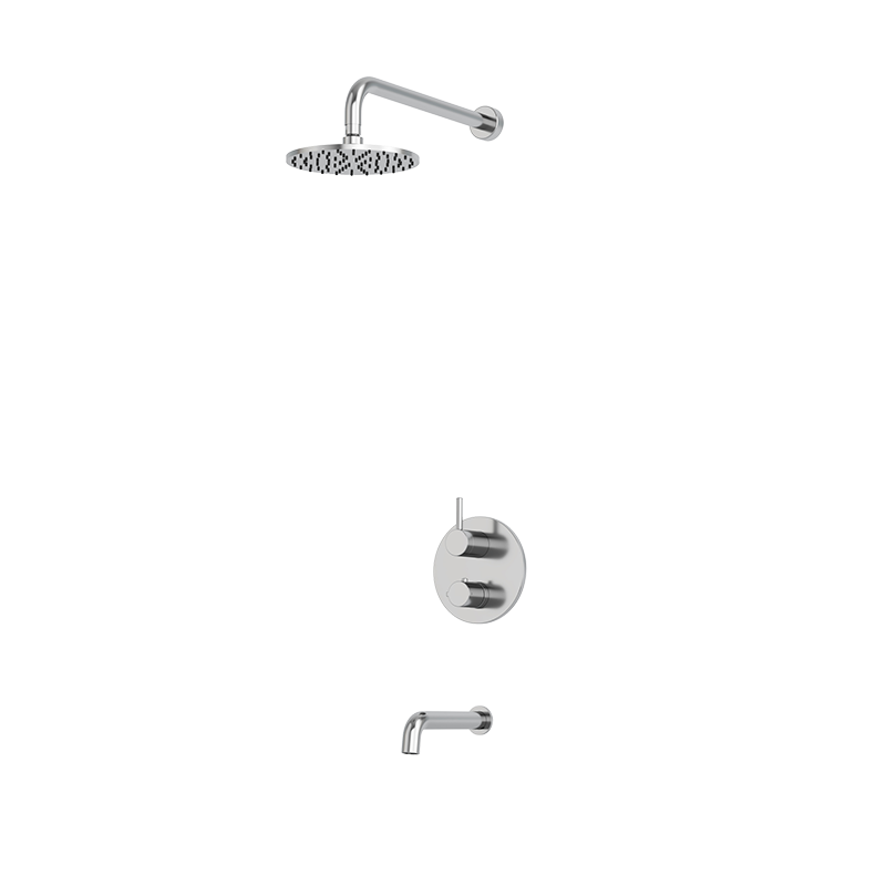 Rubi Vertigo Thermostatic Shower and Tub System Chrome - RVT831CC