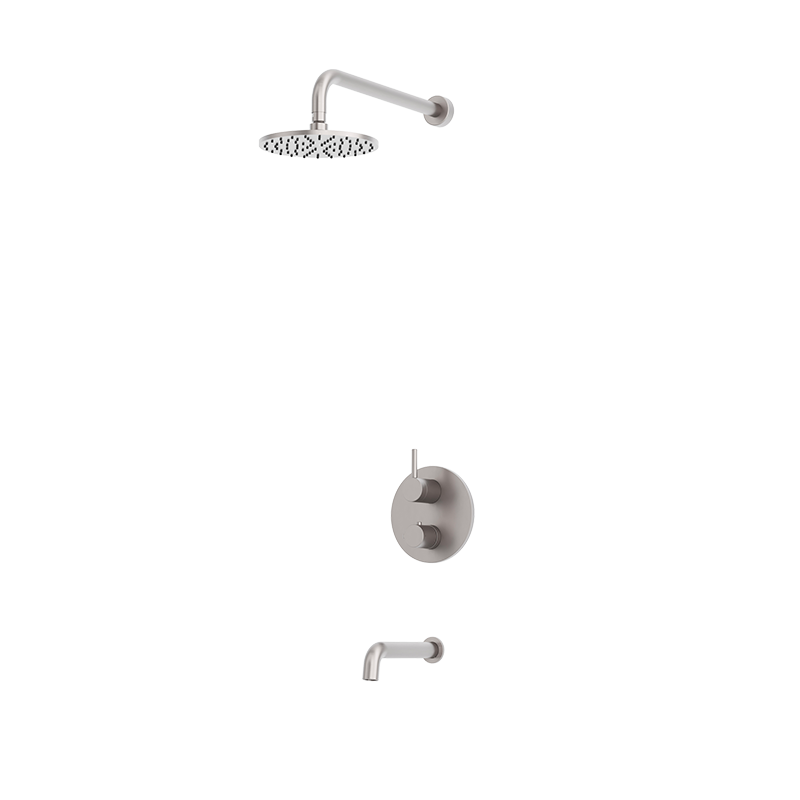 Rubi Vertigo Thermostatic Shower and Tub System Stainless Steel - RVT831-1IX