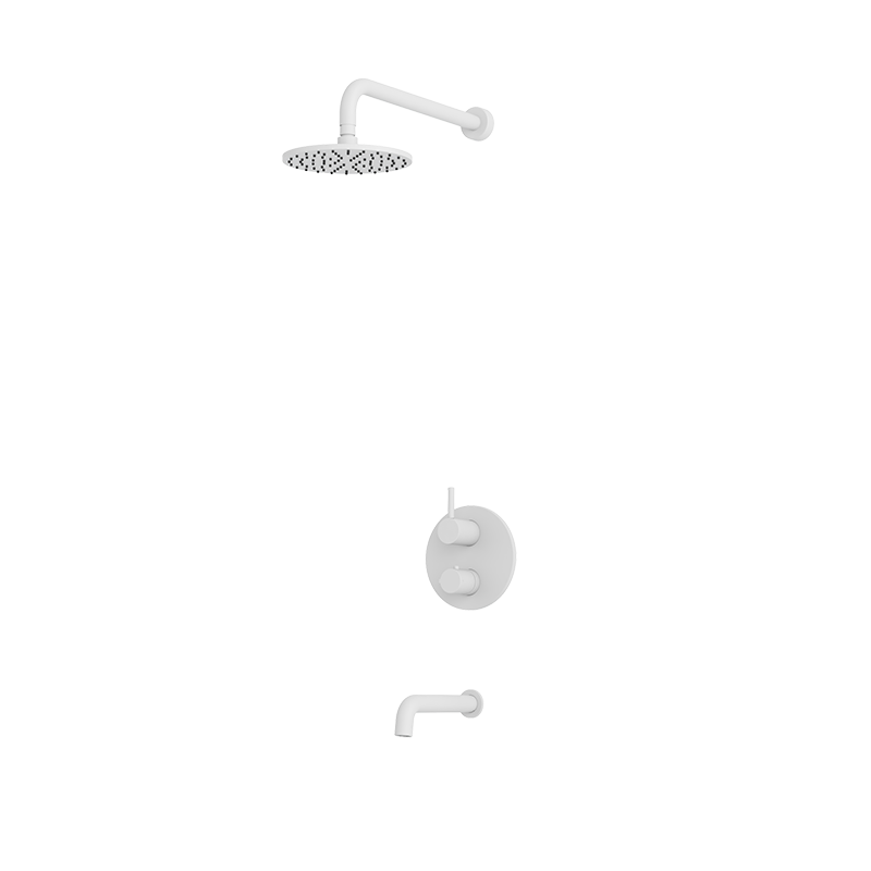 Rubi Vertigo Thermostatic Shower and Tub System White - RVT831-1WH
