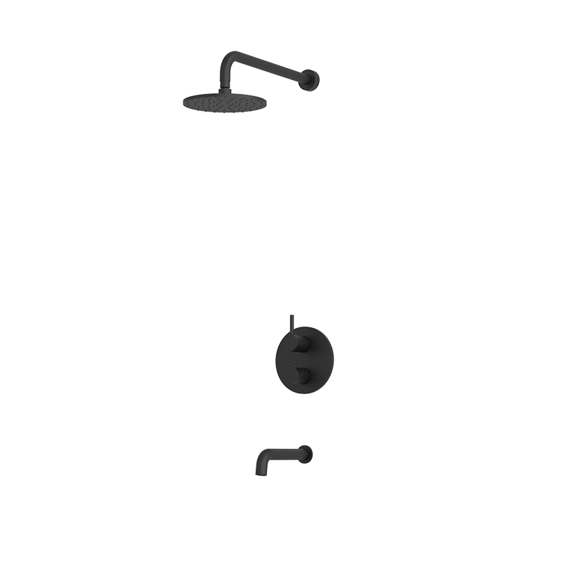 Rubi Vertigo Thermostatic Shower and Tub System Matte Black - RVT831BK