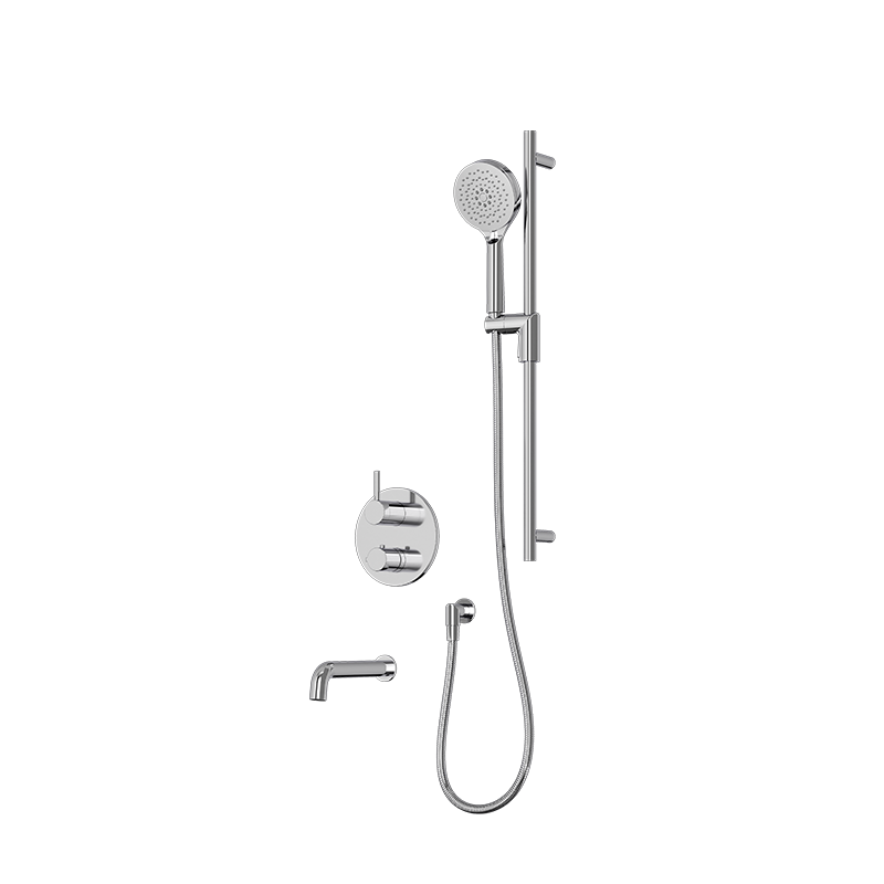 Rubi Vertigo Thermostatic Shower and Tub System Matte Black - RVT832CC