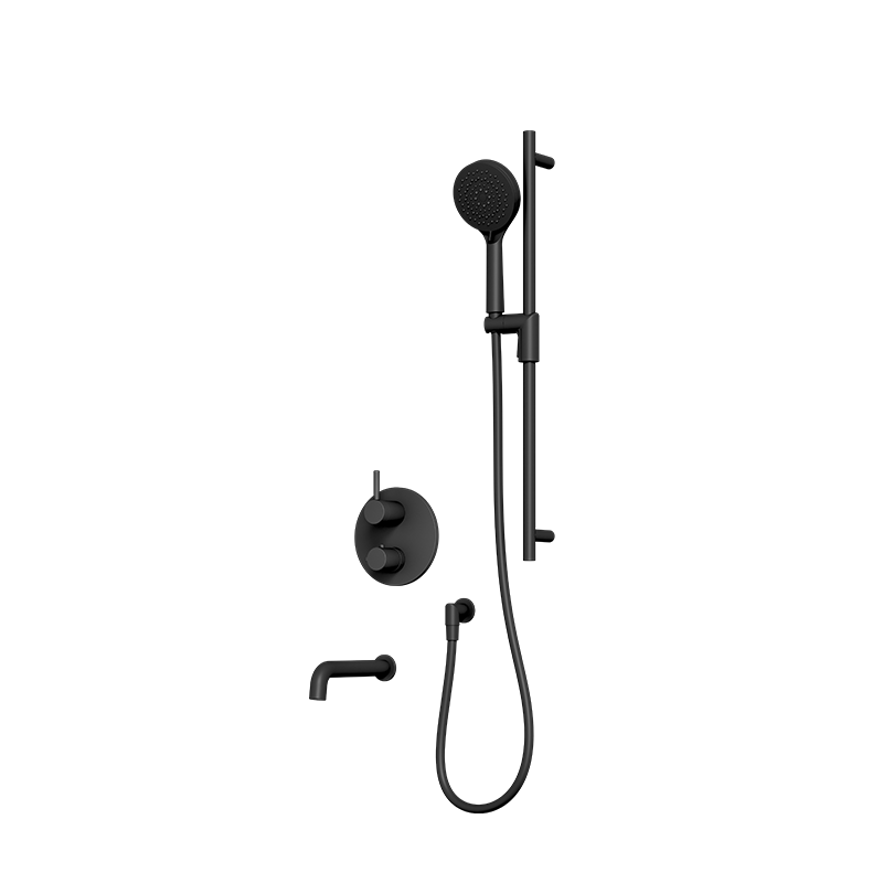 Rubi Vertigo Thermostatic Shower and Tub System Matte Black - RVT832BK