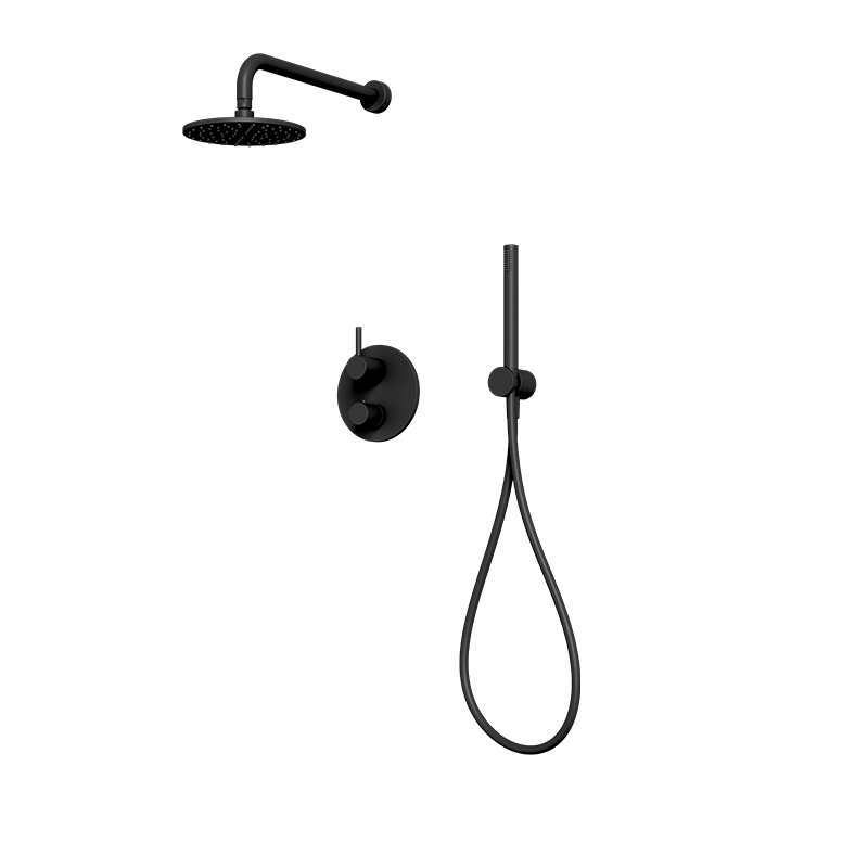 Rubi Vertigo Thermostatic Two Function Shower System Matte Black - RVT833-1BK