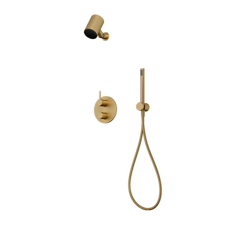 Rubi Vertigo Thermostatic Two Function Shower System Brushed Gold - RVT851OR