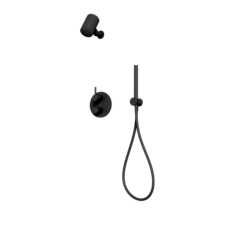 Rubi Vertigo Thermostatic Two Function Shower System Matte Black - RVT851BK